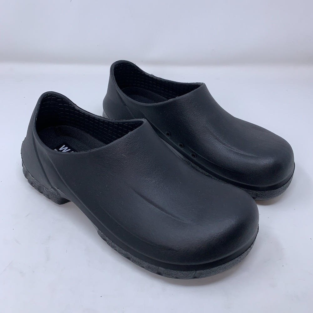 Wako Mens Size 40 Black Waterproof Non-Slip Safety Work Clogs Chef Shoes NWOB